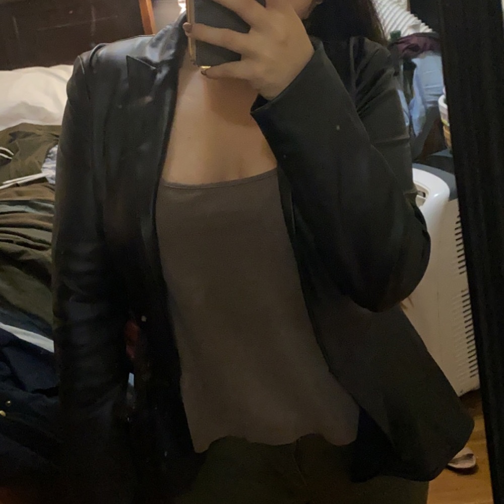 Faux leather Pepulm blazer